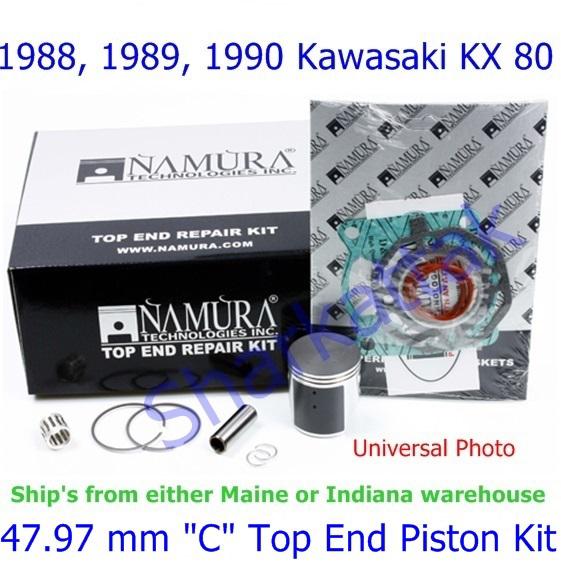 1988 1989 1990 kawasaki kx 80 namura 47.97 mm "c" top end piston kit 