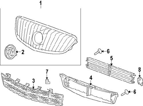 Buick 20925291 genuine oem factory original grille assy