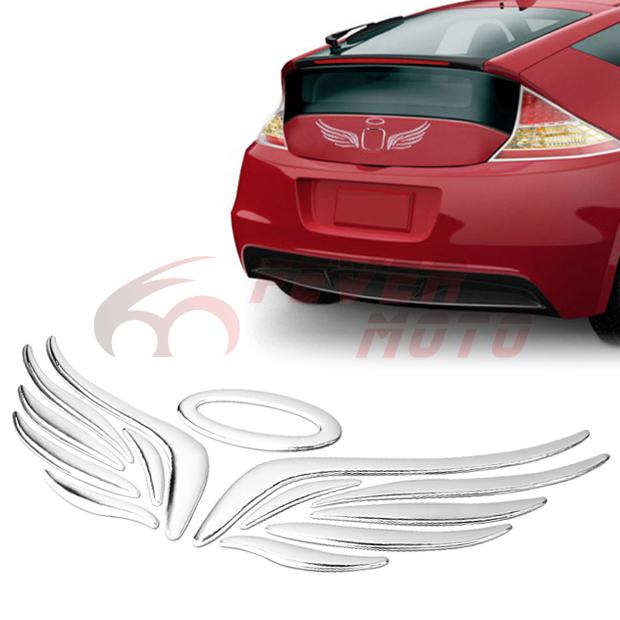 Silver angel wings halo emblem marker trim sticker badge car auto decal bmw vw