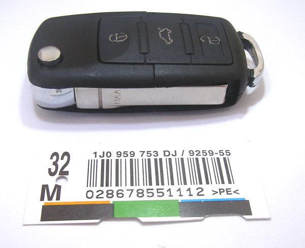 Flip remote key case fob for vw rabbit mk4 mk5 r32 gti 