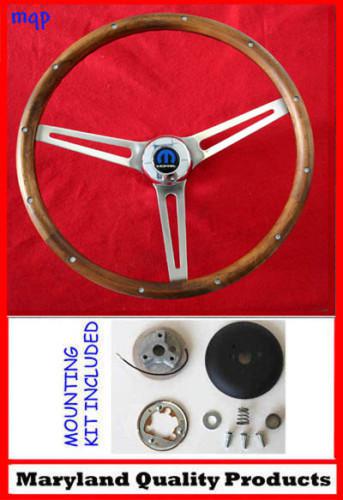 1967 charger dart coronet grant real wood steering wheel walnut stainless spokes