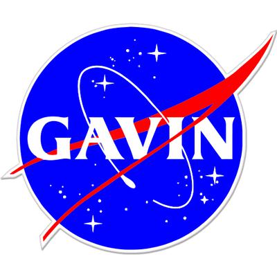 Gavin nasa funny car window bumper sticker 4" x 4"