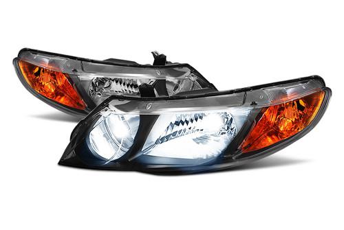 Spec-d 2lh-ipa06jm-dp - 06-10 chevy impala black clear euro headlights 2 pcs