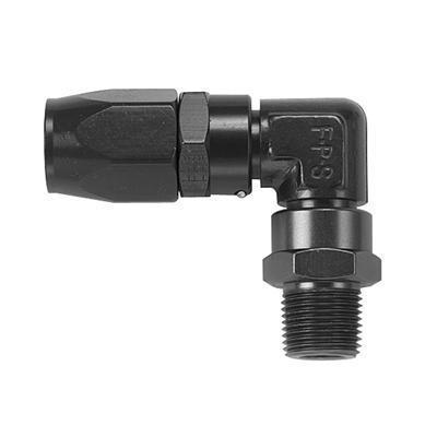 Fragola 189008-bl hose end reusable swivel -8 an male thread 90 degs black ea