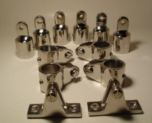 3-bow bimini top boat stainless steel fittings hardware set 1"