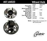 Centric parts 407.44023 rear hub assembly