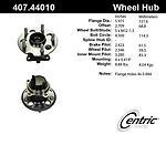 Centric parts 407.44010 rear hub assembly