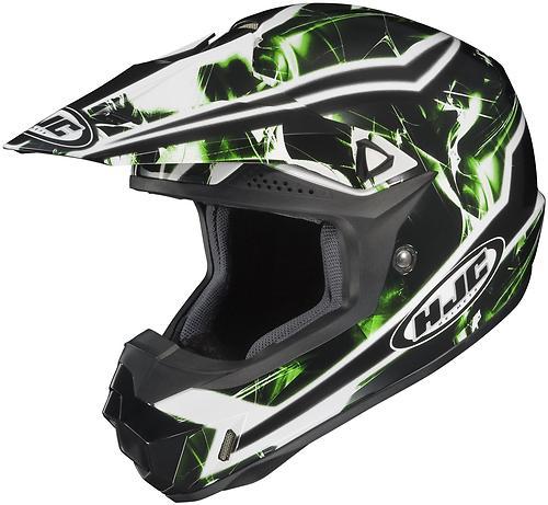 Hjc cl-x6 hydron offroad/motocross adult helmet,mc-4/green/black/white,med/md