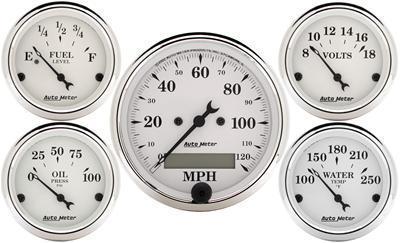 Auto meter old tyme white series analog gauge kit 1602-m