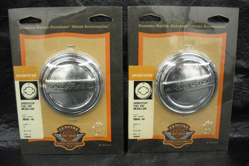 Harley-davidson xl 883/1200 custom fuel cap medallions (2), 99646-04, 9-21-13