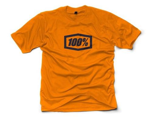 100% essential mens t-shirt orange/blue