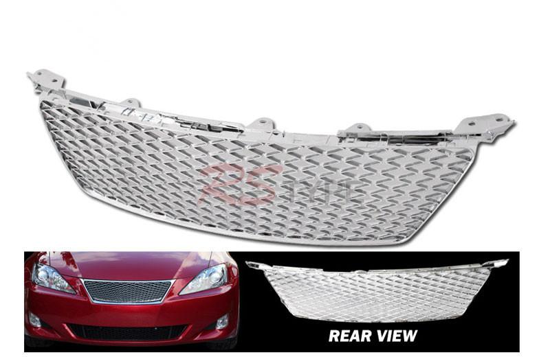 06 07 08 09 10 lexus is250 / is350 front hood mesh grill chrome 2006-2010