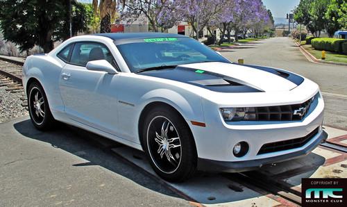 2010 up chevy camaro rs style functional fiberglass ram air vented hood