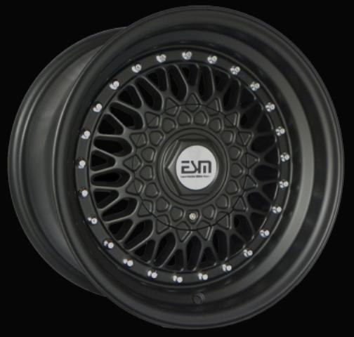 Matte black 15x7 15x8 15" rs style wheels 4x100 esm 002r opel gt