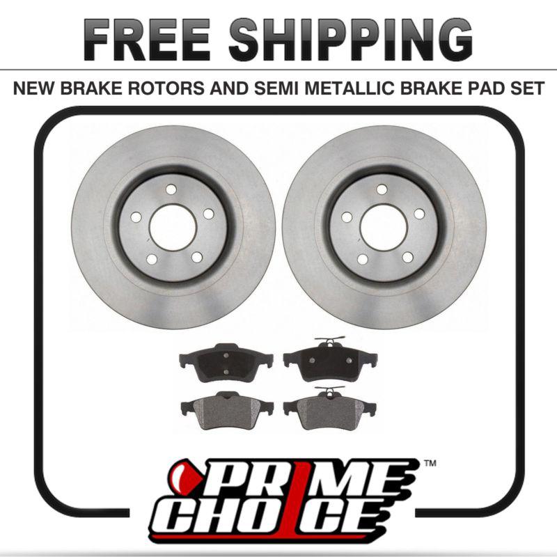 Premium rear metallic brake pads and disc rotors complete kit left & right pair