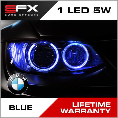 5 watt blue xenon 1-led angel eye light bulbs bmw 5-series e60/e61 2004-2007