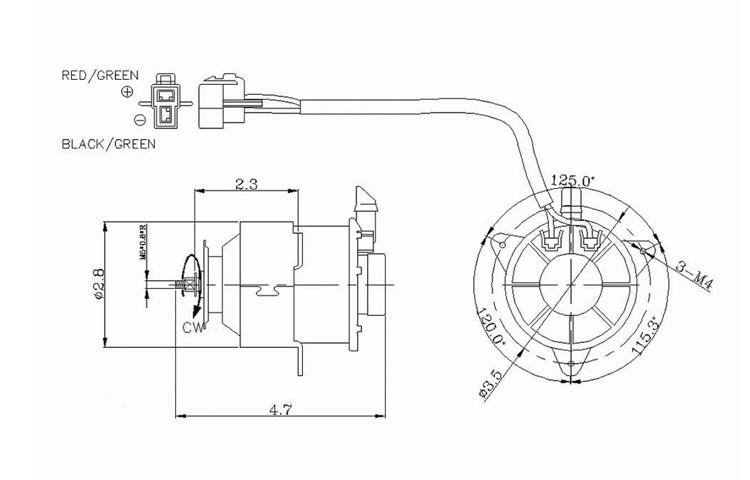 Radiator cooling fan motor 90-95 mazda 323 protege 1.6l manual trans b36615150b