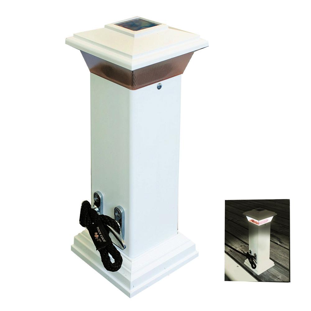 Dock edge 96-250-f cleatlite solar dock light w/ss mooring cleat 12"