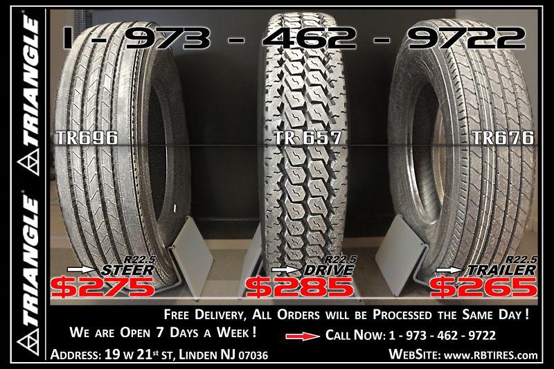 New truck tires - [ front / drive / trailer,  11r22.5 / 11r24.5 / 295/75r22.5 ]