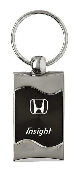 Honda insight black rectangular wave key chain ring tag key fob logo lanyard