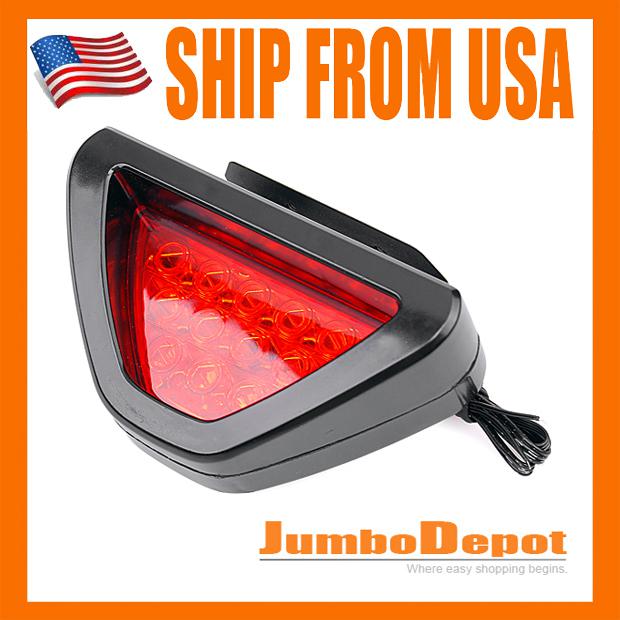 Us 12smd led car red blinking triangle brake drl lamp bulb flash 12v abs plastic