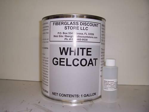 Polyester gel-coat white no-wax one gallon / hardener