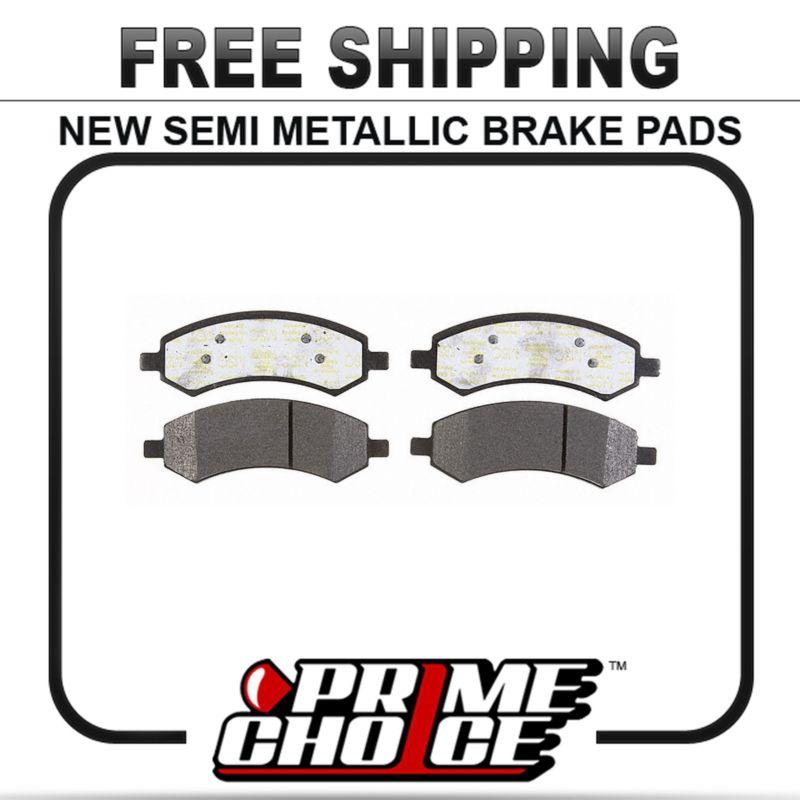 New premium complete set of front metallic disc brake pads with shims