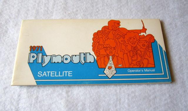 1971 satellite plymouth operator's owners manual original