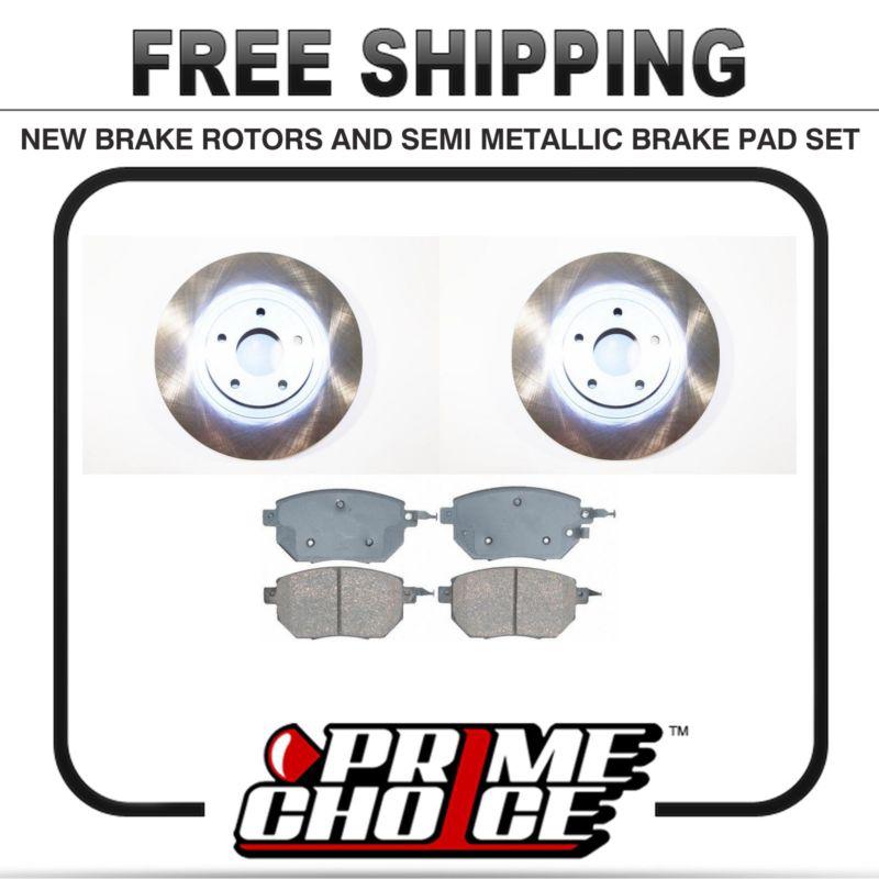 Premium front metallic brake pads and disc rotors complete kit left & right pair