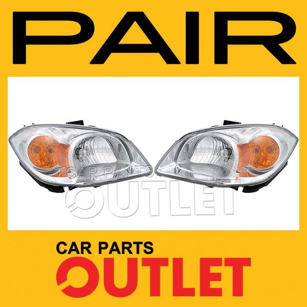 2005-2008 cobalt ss 2.4l headlamp light pair clear len w/lamp bracket ls/ltz l+r