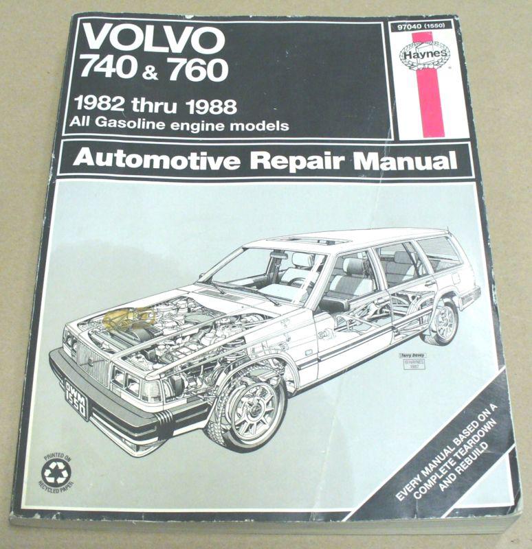 Haynes repair manual volvo 740 760 1982-1988