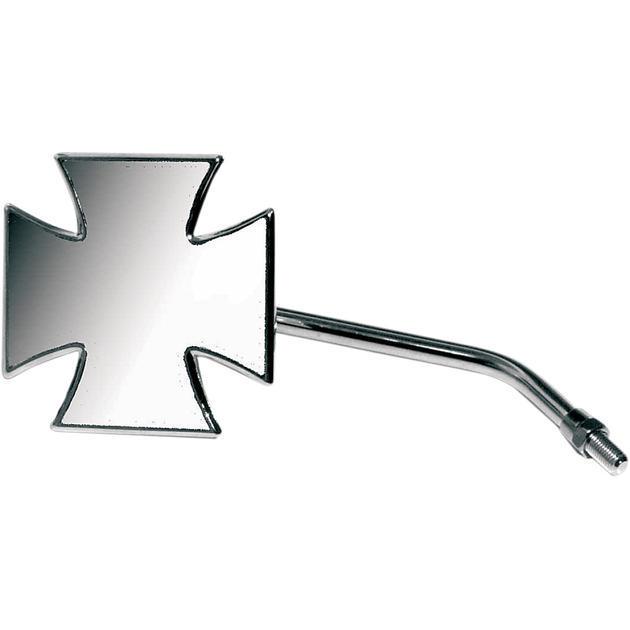 Emgo maltese cross mirror left 10mm chrome tinted universal