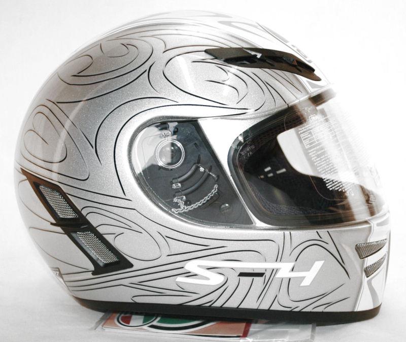 Agv bsi s4 full face dot motorcycle helmet silver / white sport bike xxl  