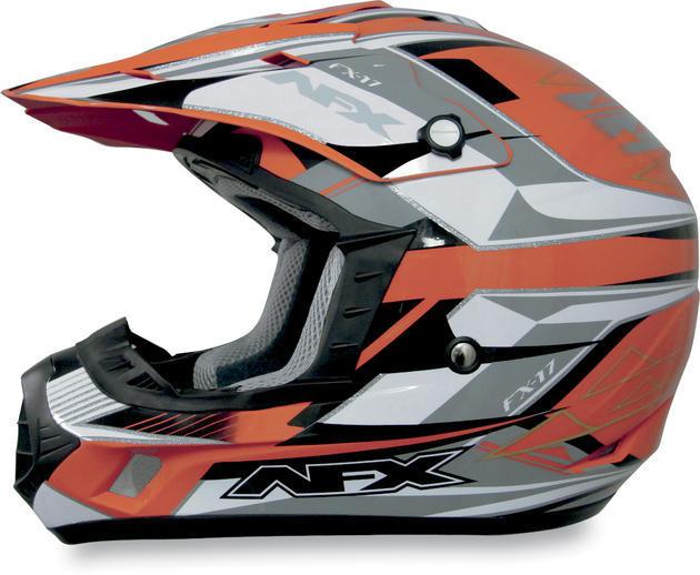 2012 afx fx-17y offroad motorcycle helmet orange multi youth lg/large