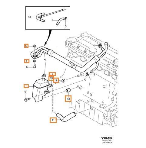 Genuine volvo xc90 t6 2.9 pcv kit w/ throttle body gasket and injector o-rings