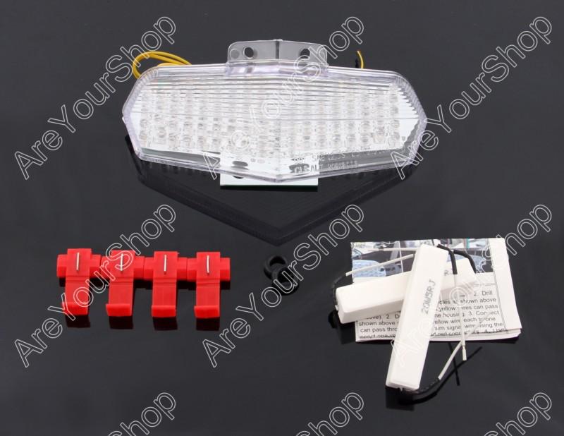 Clear led taillight integrated turn signals ducati 749/999 2002-2007 multistrada