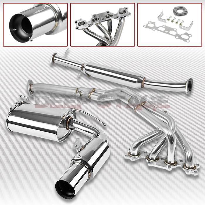 Stainless cat back exhaust 3.5" tip muffler+header+piping 90-93 mazda miata mx-5