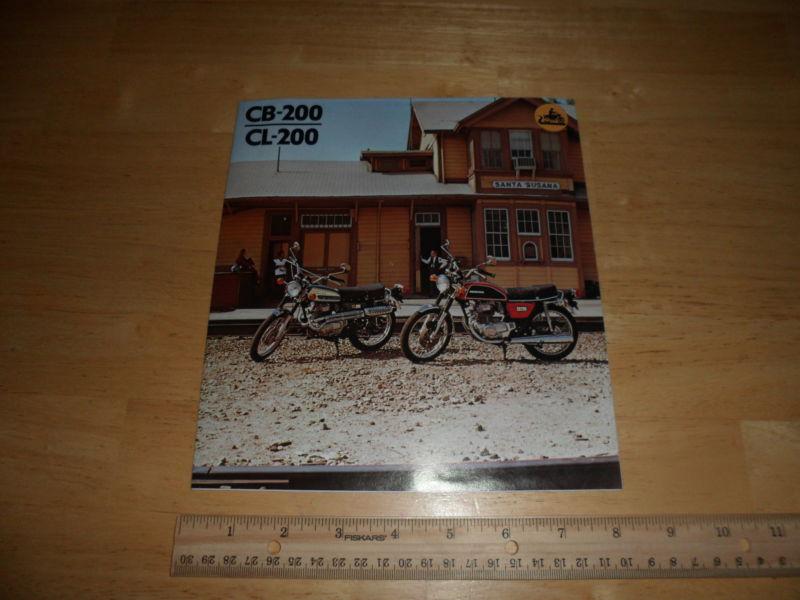 Honda cb200 cl200 printed in 1973   sales brochure / poster original 