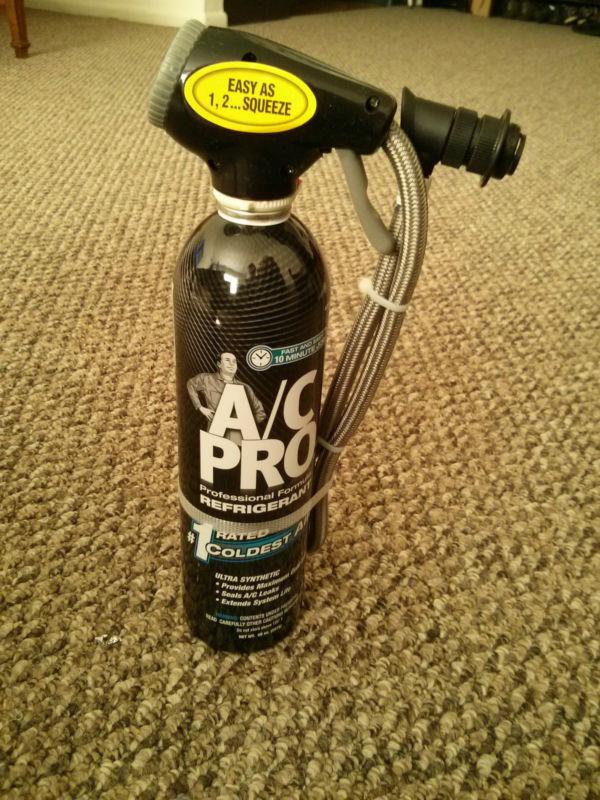 New a/c pro r-134a refrigerant w/leak seal reusable dispenser gauge 20oz acp-100