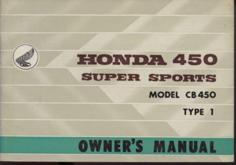 1965 honda 450 cb450 type 1 owner's manual