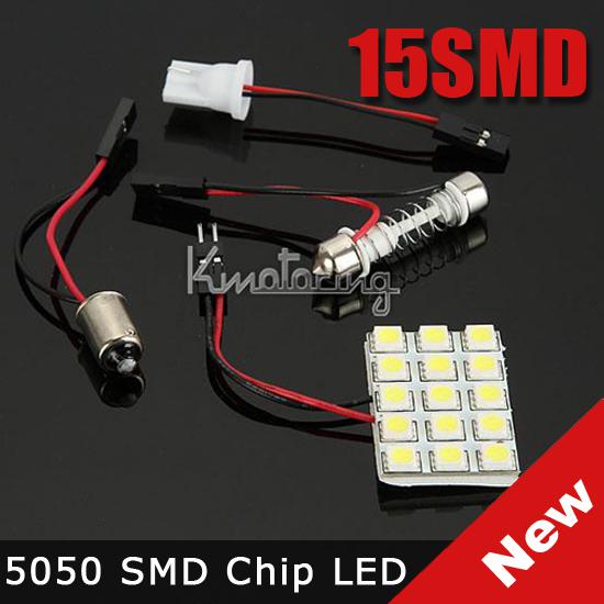 15 smd 5050 led car festoon panel light xenon car interior dome bulb 12v super