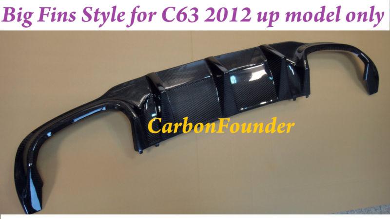 2012-2013 benz w204 c63 amg big fins style real carbon fiber diffuser by taiwan