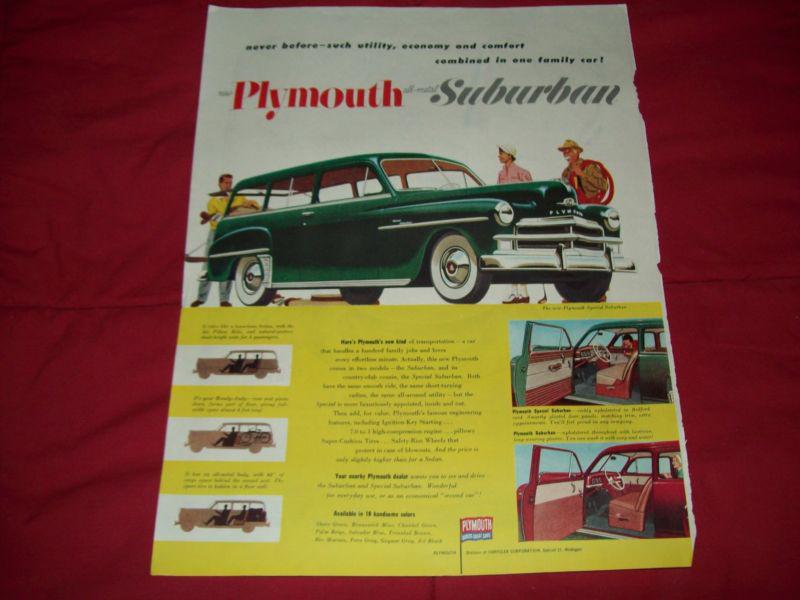 1950 plymouth suburban car ad