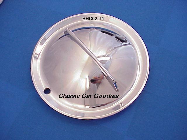 Hub cap (1) flipper 14" single bar chrome steel classic