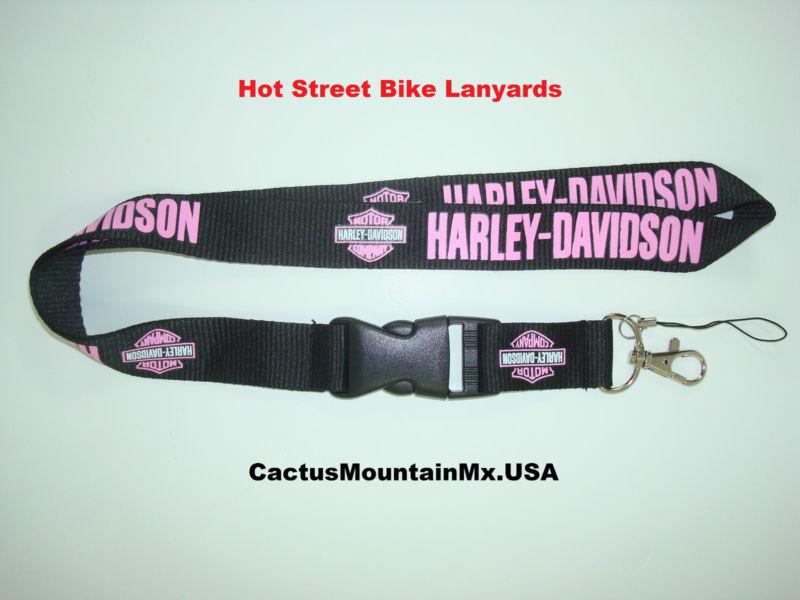 New harley davidson motorcycle pink fashionable womens lanyard street bike gear