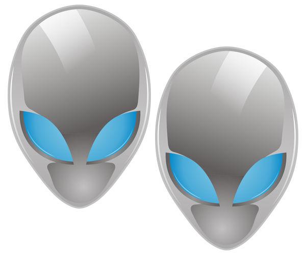 Gray alien decal set 6"x4.2" martian ufo area 51 car vinyl sticker a2 u5ab