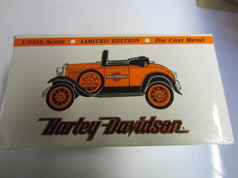 Harl;ey davidson die cast metal 29 model a car toy nip 