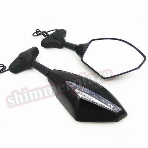 Integrated led turn signals mirror for yamaha fzr yzf 600 r6 r6s r1 fz1 fazer