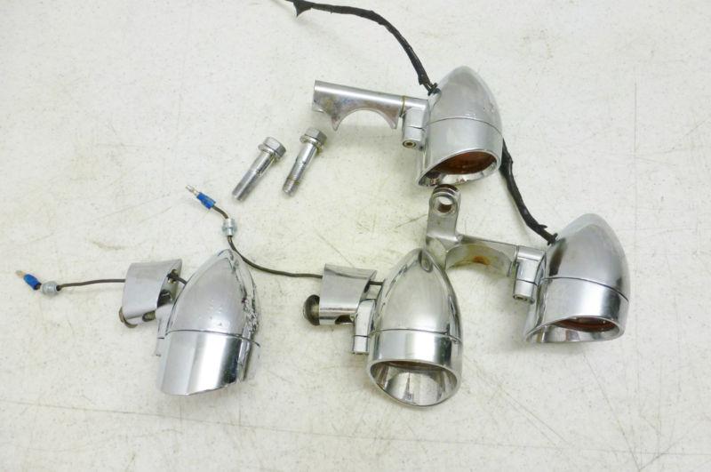 Oem harley davidson 1990 fxstc softail turn signals - front & rear bullet visor