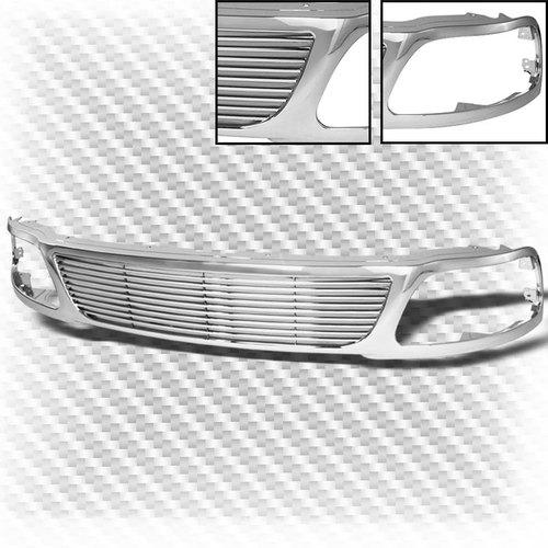 1997-1998 ford f150/expedition chrome abs plastic front grille hood grill set